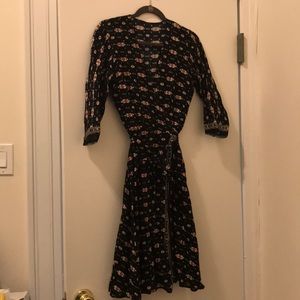 Ikat style wrap midi dress